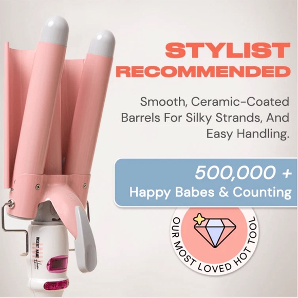 INSERT WAVES HERE TRIPLE BARREL HAIR WAVER (USED 2-4 TIMES) - Picture 6 of 6